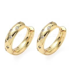 Латунные серьги-кольца из прозрачного кубического циркония&nbsp;EJEW-A132-17G