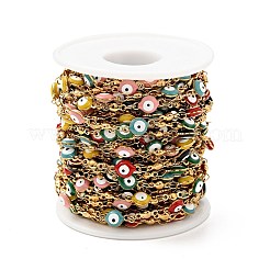 Эмалированные плоские круглые цепочки с звеном от сглаза CHS-G021-01G-03