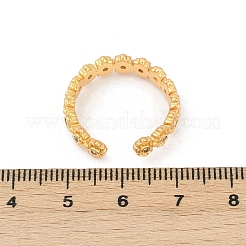 Латунные микропаве кубические цирконии цветок регулируемые манжеты кольца для женщин&nbsp;RJEW-B125-02G