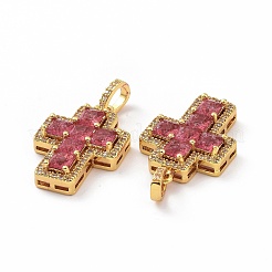 Латунные микропаве прозрачные подвески с фианитом&nbsp;ZIRC-F135-24G-B