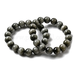 Браслеты из круглых бусин с натуральным орлиным глазом класса АА для женщин&nbsp;BJEW-L712-B05-12mm