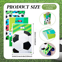 30 шт. 3 прямоугольных пластиковых подарочных пакета с принтом футбольного мяча и ручками-дырками&nbsp;ABAG-TA0001-82