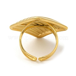 Ионное покрытие (ip) 304 нержавеющая сталь полоса ромб открытое кольцо-манжета для женщин&nbsp;RJEW-C083-09G