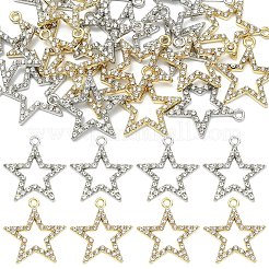 20шт 2 цвета подвески из сплава со стразами&nbsp;ALRI-YW0001-26