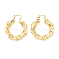 Серьги-кольца из латуни с витым кольцом&nbsp;LS-EJEW-B117-01G