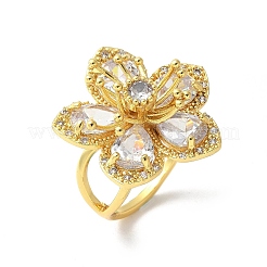 Кольца-манжеты из латуни с прозрачным кубическим цирконием для женщин&nbsp;LS-RJEW-S621-01G