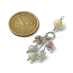 Синтетическая аква-терра яшма круглая кисточка большие подвески&nbsp;PALLOY-JF03281-01