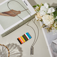 1 шт. ожерелье из нержавеющей стали в виде мини-полой колонны в виде флакона для духов&nbsp;NJEW-SP0001-01