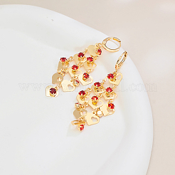 Серьги-кольца с кисточками в форме сердца из латуни&nbsp;IA3670