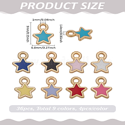 36шт 9 цвета сплава эмаль подвески&nbsp;ENAM-LP0001-39