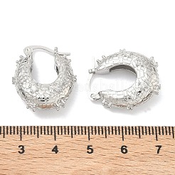 Латунные серьги-кольца из прозрачного кубического циркония&nbsp;EJEW-C181-07P