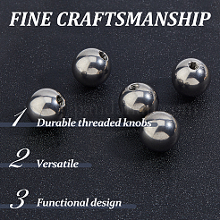 5 шт. европейские бусины из нержавеющей стали 304&nbsp;STAS-FH0002-40C