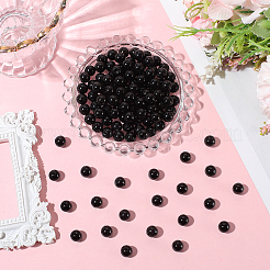 120 шт. бусины из натурального черного оникса&nbsp;G-PA0001-06B