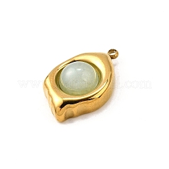 Нержавеющая сталь 304 с натуральными смешанными драгоценными камнями подвески овальные&nbsp;STAS-Z135-08G