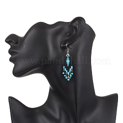 Серьги-подвески из натурального магнезита в форме ромба&nbsp;EJEW-MZ00632-01