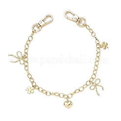 Декоративные цепочки из нержавеющей стали 304 и сплава в форме сердца и клевера с бантом из латуни&nbsp;FIND-JF00180