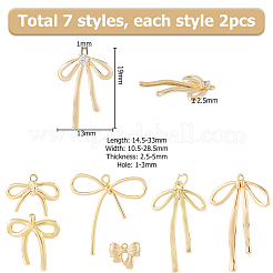 14шт 7 стиля латунные микропаве прозрачные подвески с кубическим цирконием&nbsp;KK-HS0014-93