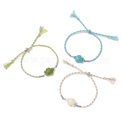 3 браслет из окрашенного синтетического бирюзового серебра&nbsp;BJEW-JB13263