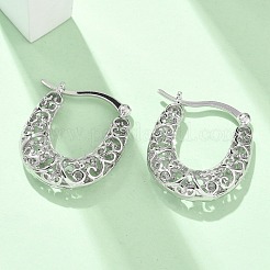 Латунь обруч серьги для женщин&nbsp;EJEW-G436-01P