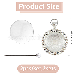 2 шт. оправа для подвески из сплава со стразами&nbsp;PALLOY-FH00157