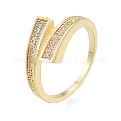 Открытое кольцо-манжета из прозрачного кубического циркония RJEW-G261-09G