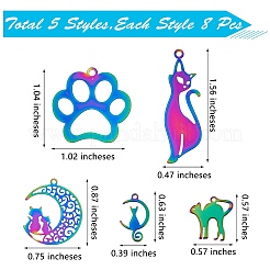 40 шт. 5 стиля ионного покрытия (IP) 201 подвески из нержавеющей стали&nbsp;STAS-SZ0002-68