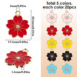 100шт 5 цвета сплава эмалевые подвески&nbsp;ENAM-SC0005-33