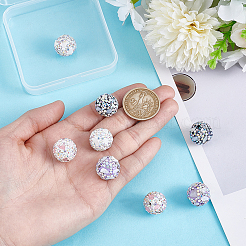 8шт 4 цвета бусины из полимерной глины со стразами&nbsp;RGLA-UN0001-01