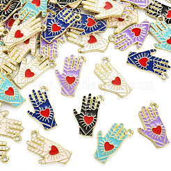 60шт 6 цвета сплава эмалевые подвески&nbsp;ENAM-CJ0003-82