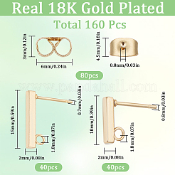 80 шт. 2 шт. фурнитура для сережек-гвоздиков из нержавеющей стали 304&nbsp;STAS-SC0008-53