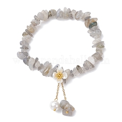 Браслеты с подвесками из натурального лабрадорита&nbsp;BJEW-JB12312-03