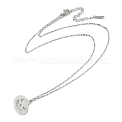 Хеллоуин серия 202 нержавеющая сталь трос цепь тыква кулон ожерелья&nbsp;LS-NJEW-S005-01P-B