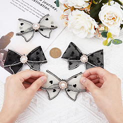 4 шт. 2 стиля украшения для обуви из органзы с бантом в виде сердца&nbsp;DIY-FH0005-76