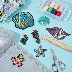 7 шт. 7 стильных тканевых нашивок с морской тематикой&nbsp;DIY-PH0034-23