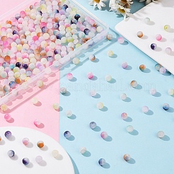 270 шт. 9-цветные матовые стеклянные бусины с эффектом кракле&nbsp;DGLA-YW0001-34