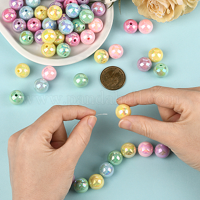 100 шт. Непрозрачные акриловые бусины&nbsp;OACR-PA0001-31C-1