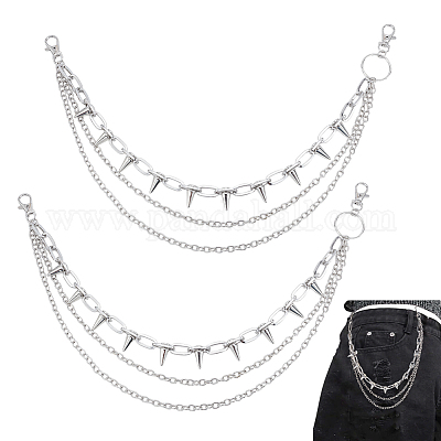 2 шт. алюминиевый и железный шип заклепки кисточки цепи ремень&nbsp;AJEW-UN0002-11P-1