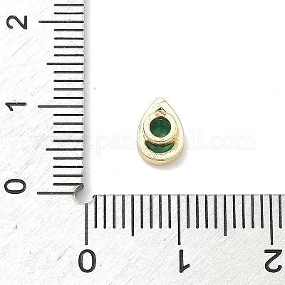 Кабошоны из кубического циркония в форме капли из латуни с микропаве&nbsp;KK-P345-13G-B07-1