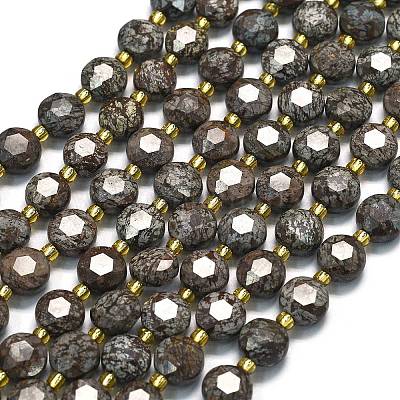 Натуральный красный снежинка обсидиан бисер прядь&nbsp;G-C116-A11-02-1