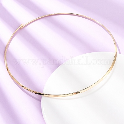 Ожерелье-чокер из нержавеющей стали толщиной 3 мм 201 NJEW-Z098-04G-1