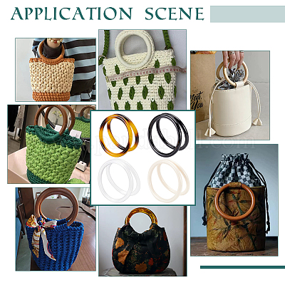 8 шт. 4-х цветные плетеные ручки для сумок из ПВХ&nbsp;DIY-PH0022-36-1