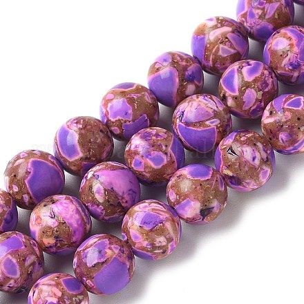 Окрашенные синтетические нити из имперской яшмы G-C168-02F-1