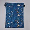 Embroidery Flower Burlap Packing Pouches Drawstring Bags, for Christmas, Wedding Party and DIY Craft Packing, Rectangle, Steel Blue, 35x26x0.3cm