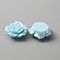 Opaque Resin Cabochons, Rose, Light Sky Blue, 34.5x35.5x16mm