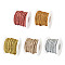 25 Yards 5 Colors Round Polyester Gold Metallic Cord, for Gift Wrapping, Mixed Color, 3mm, 5 yards/color