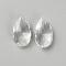 Glass Pendants, Teardrop, Faceted, Clear, 38x22x12.5mm, Hole: 1.8mm