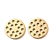 Hollow 304 Stainless Steel Charms, Flat Round, Ion Plating(IP), Golden, 10x1mm, Hole: 1.2mm