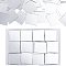 100Pcs Glass Cabochons, Mosaic Tiles, for Home Decoration or DIY Crafts, Square, Silver, 25x25mm