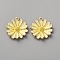 Alloy Enamel Pendants, Golden, Flower, Yellow, 27.5x24x4mm, Hole: 2mm