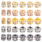 60Pcs 5 Styles Brass Spacer Beads, with Crystal Rhinestone, Rondelle, Mixed Color, 8x5.5mm, Hole: 2~3.5mm, 12pcs/style